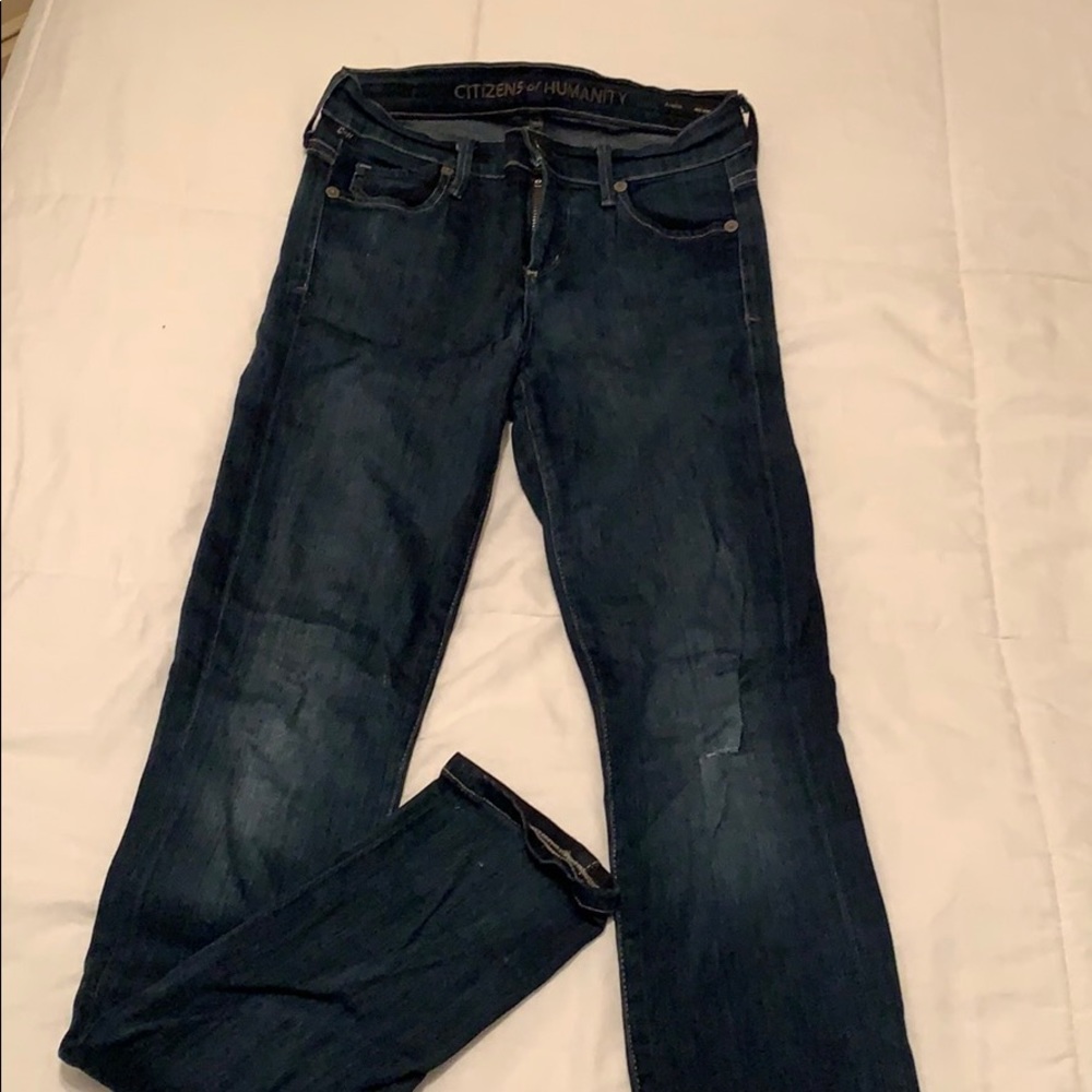 Stretchy blue wash jeans